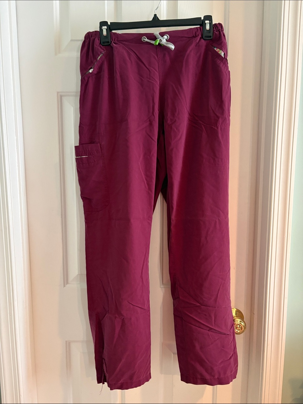 Wine Colored Women's Utility Scrub Pants